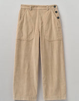 Annie Side Button Organic Cord Trouser