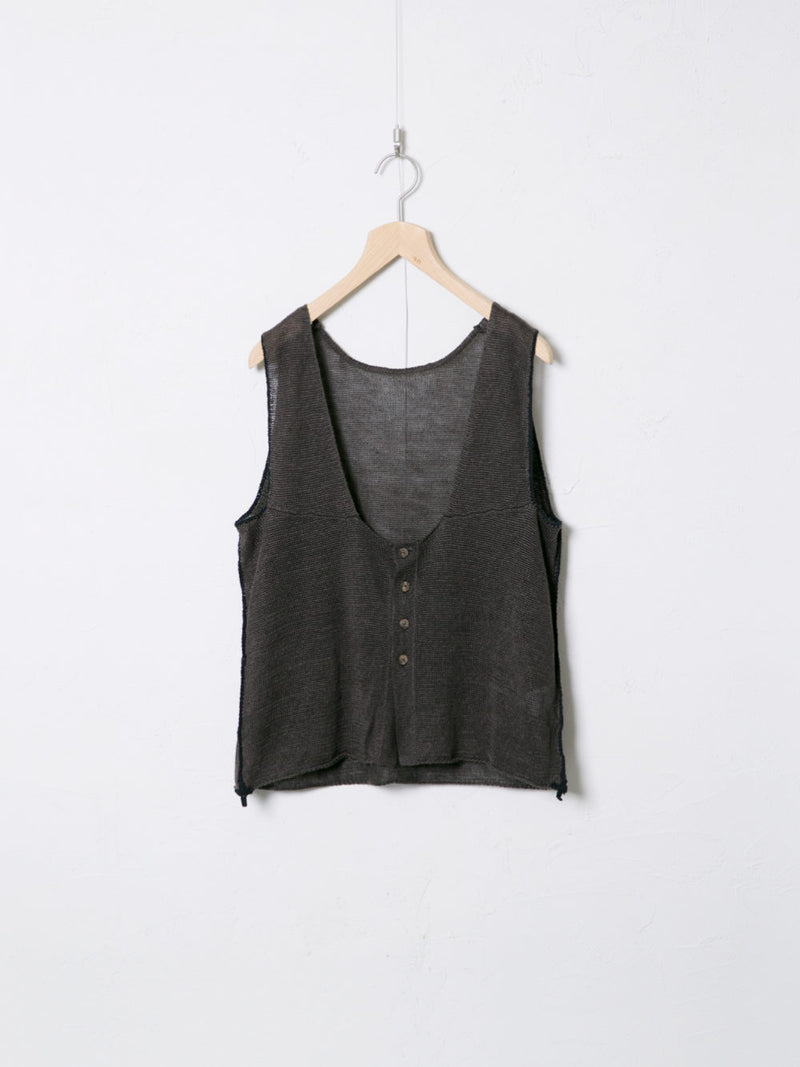 Knit Linen-Cotton 2-Way Vest