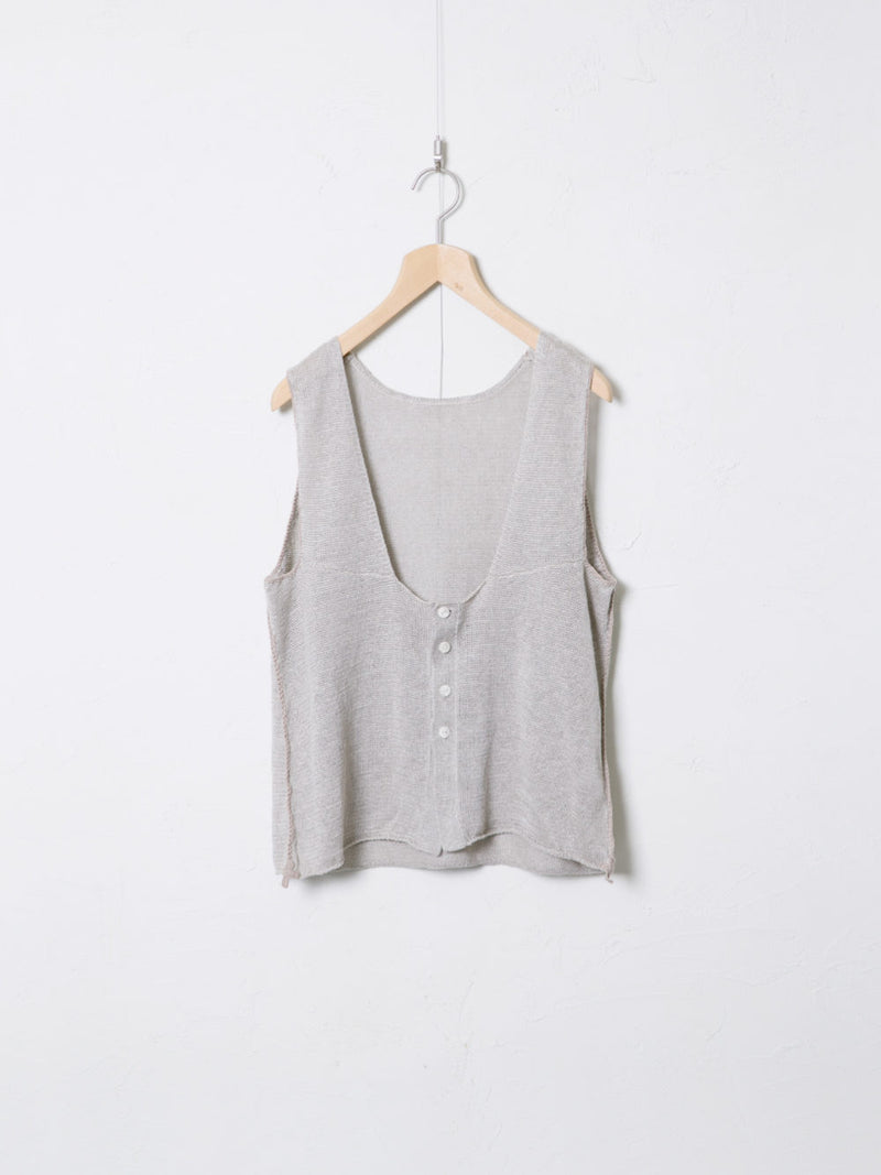 Knit Linen-Cotton 2-Way Vest