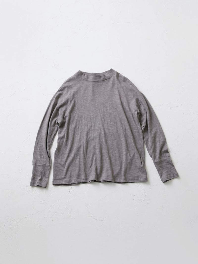 Woven Cotton Linen Mock Neck Pullover Shirt