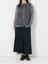 Woven Cotton Linen Mock Neck Pullover Shirt