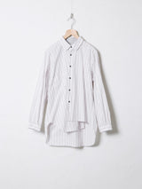 Cotton Stripe 2-Way Asymmetrical Button Up