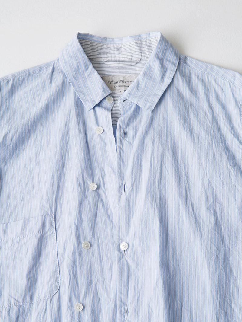 Cotton Stripe 2-Way Asymmetrical Button Up