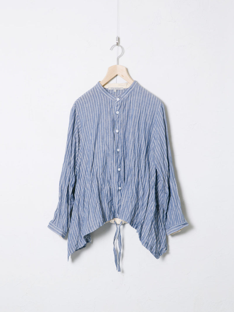 Vintage Stripe Woven Linen-Cotton Shirt 01