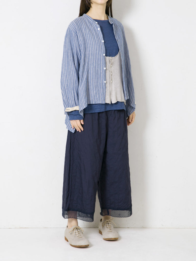 Vintage Stripe Woven Linen-Cotton Shirt 01