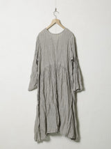 Linen Ticking Wrap Dress