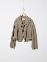 Woven Linen Canvas 2-Way Blouson