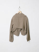 Woven Linen Canvas 2-Way Blouson