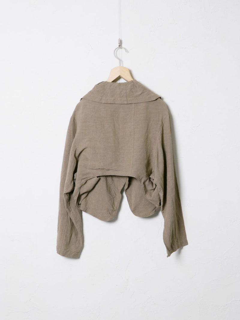 Woven Linen Canvas 2-Way Blouson