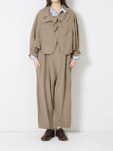 Woven Linen Canvas 2-Way Blouson