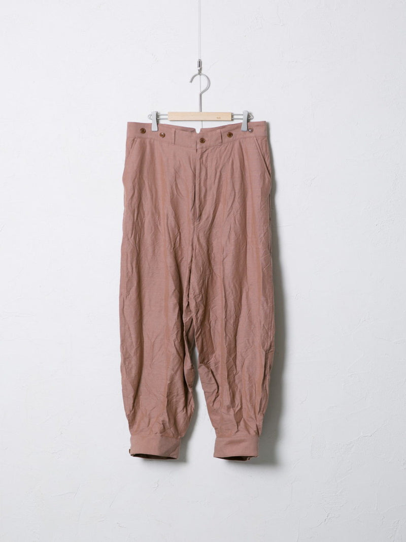 Woven Cotton-Linen Ratine Cuffed Pants