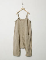 Woven Linen Blend Overalls