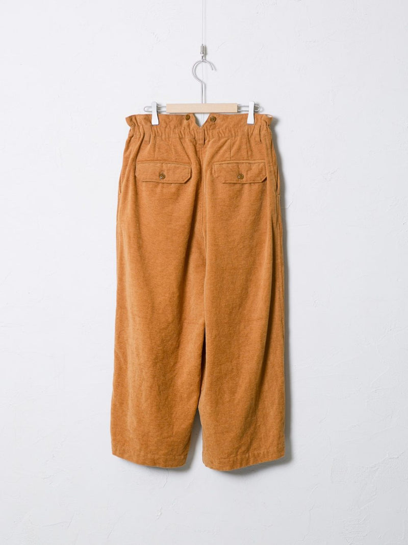 Woven Cotton Linen Vintage Mole Two-Pleat Wide Pants