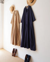 Linen Cotton Open Collar Dress