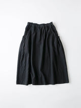 Linen Twill Drawstring Gathered Skirt