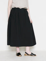 Linen Twill Drawstring Gathered Skirt