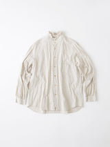 Glen Check Seersucker Frill Stand Collar Shirt