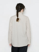 Glen Check Seersucker Frill Stand Collar Shirt