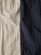 Glen Check Seersucker Frill Stand Collar Shirt
