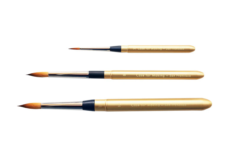 Mini Matte Gold Travel Brush, Round 2