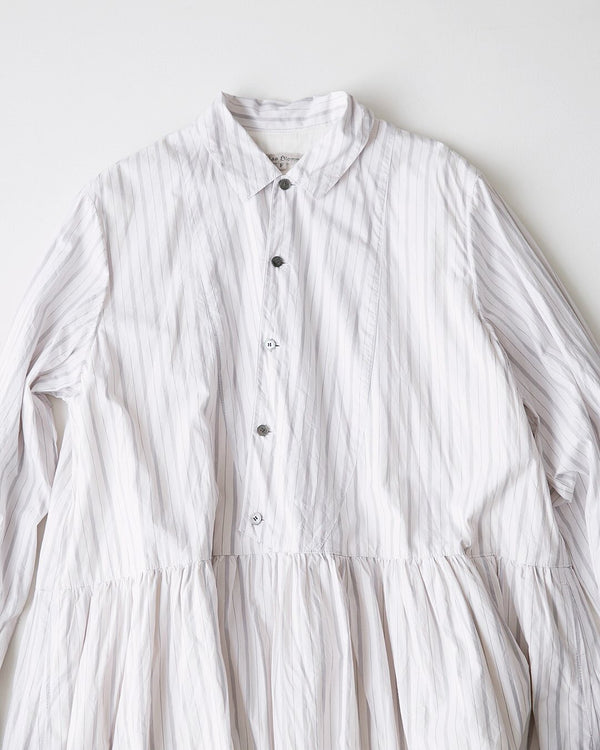 Asymmetrical Woven Cotton Stripe Dress