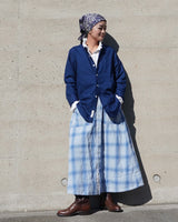 Indigo Dyed Band Collared Shirt