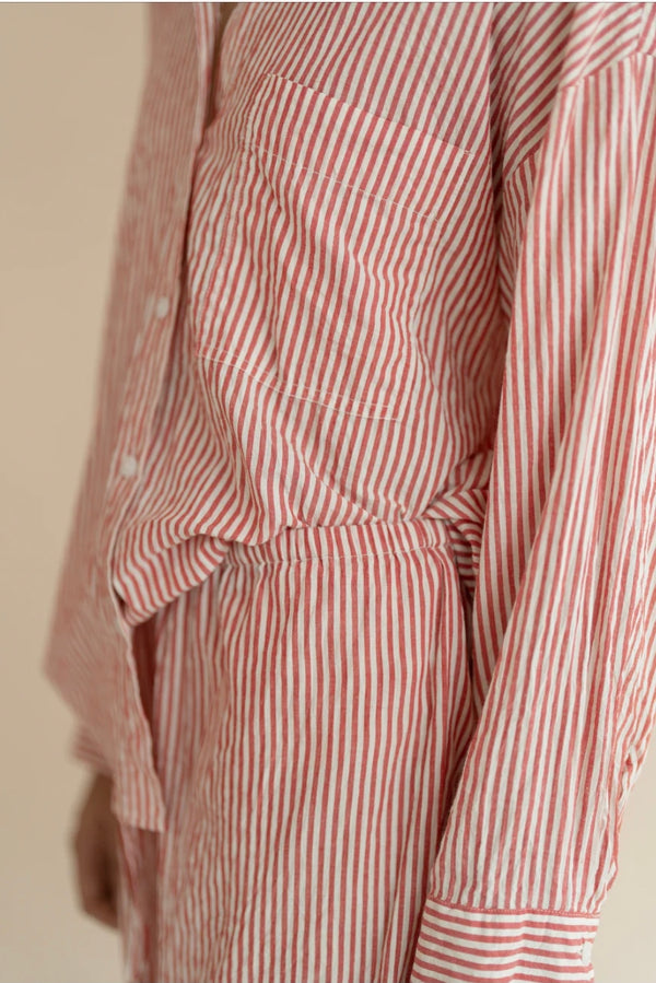 Pajama Set: Johnny Crop Pant & Liam Button Up Long Sleeve Top