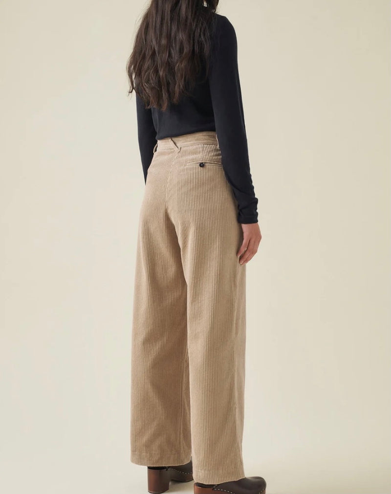 Annie Side Button Organic Cord Trouser