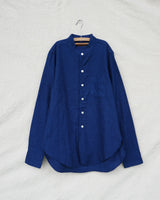Indigo Dyed Band Collared Shirt