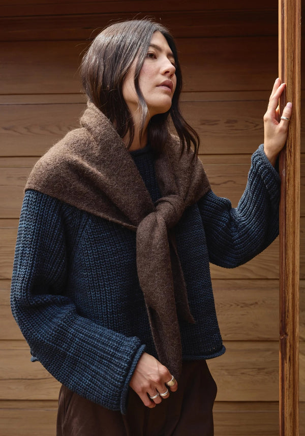 The Felted Shawl Scarf, Walnut