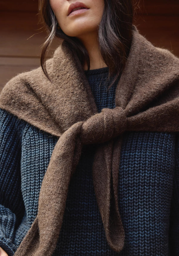 The Felted Shawl Scarf, Walnut