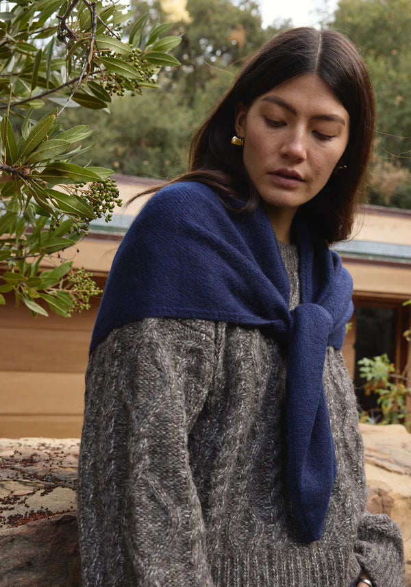 The Felted Shawl Scarf, Navy