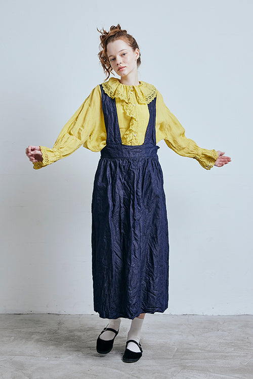 Curious Indigo Suspender Skirt