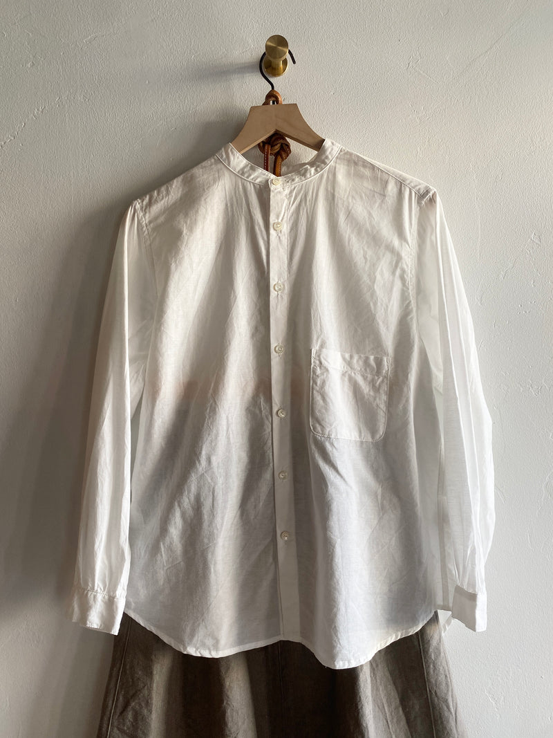 Long Sleeved Flat Collared Shirt, Off White