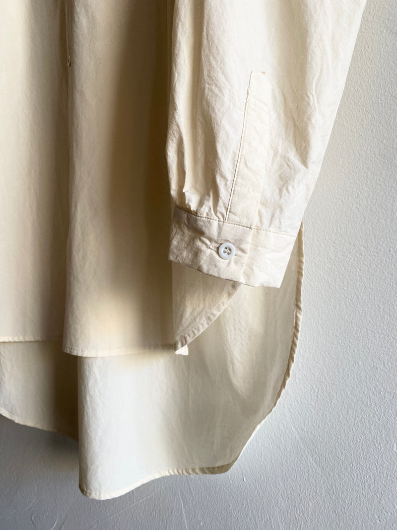 Long Sleeve Cotton Hemp Shirt, Ecru