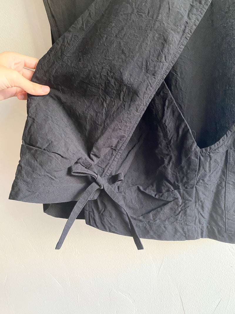 Cotton-Linen Wrap-Back Vest
