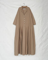 Linen Cotton Open Collar Dress