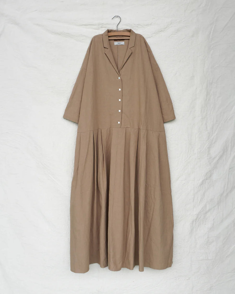 open-collar linen shirt dress Women's Briony Linen Shirtdress - Black - Size XS