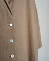 Linen Cotton Open Collar Dress