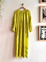 Alva Silk Dress in Lime