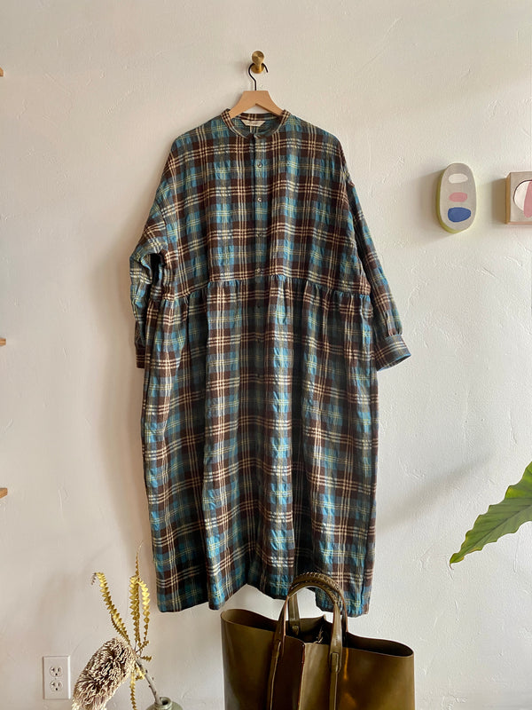 Woven Wool-Cotton Washer Tartan Dress