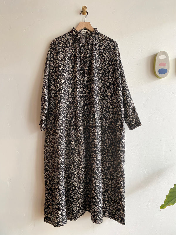 Woven Linen Flower Print Dress