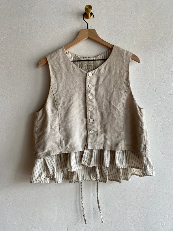 Woven Linen Vest, Cotton Lining