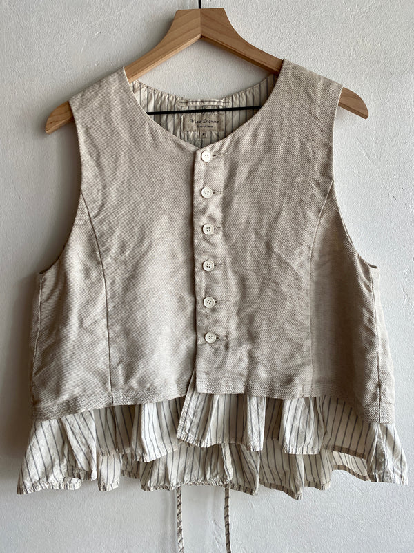 Woven Linen Vest, Cotton Lining