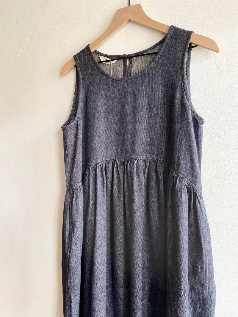 Woven Cotton-Linen Denim Dress