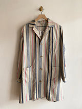 Woven Cotton-Linen Indigo Stripe Atelier Jacket
