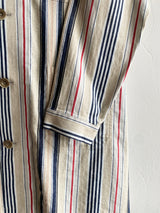 Woven Cotton-Linen Indigo Stripe Atelier Jacket