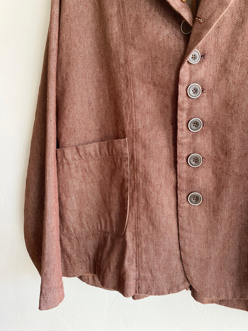 Woven Cotton-Linen Denim Jacket