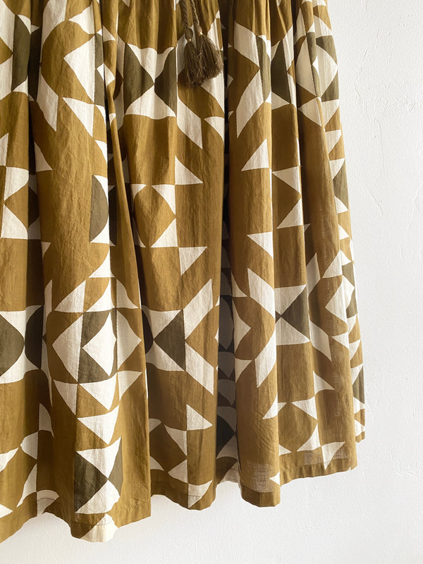 Woven Cotton Quilted Print Skirt
