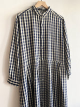 Woven Linen-Cotton Gingham Dress